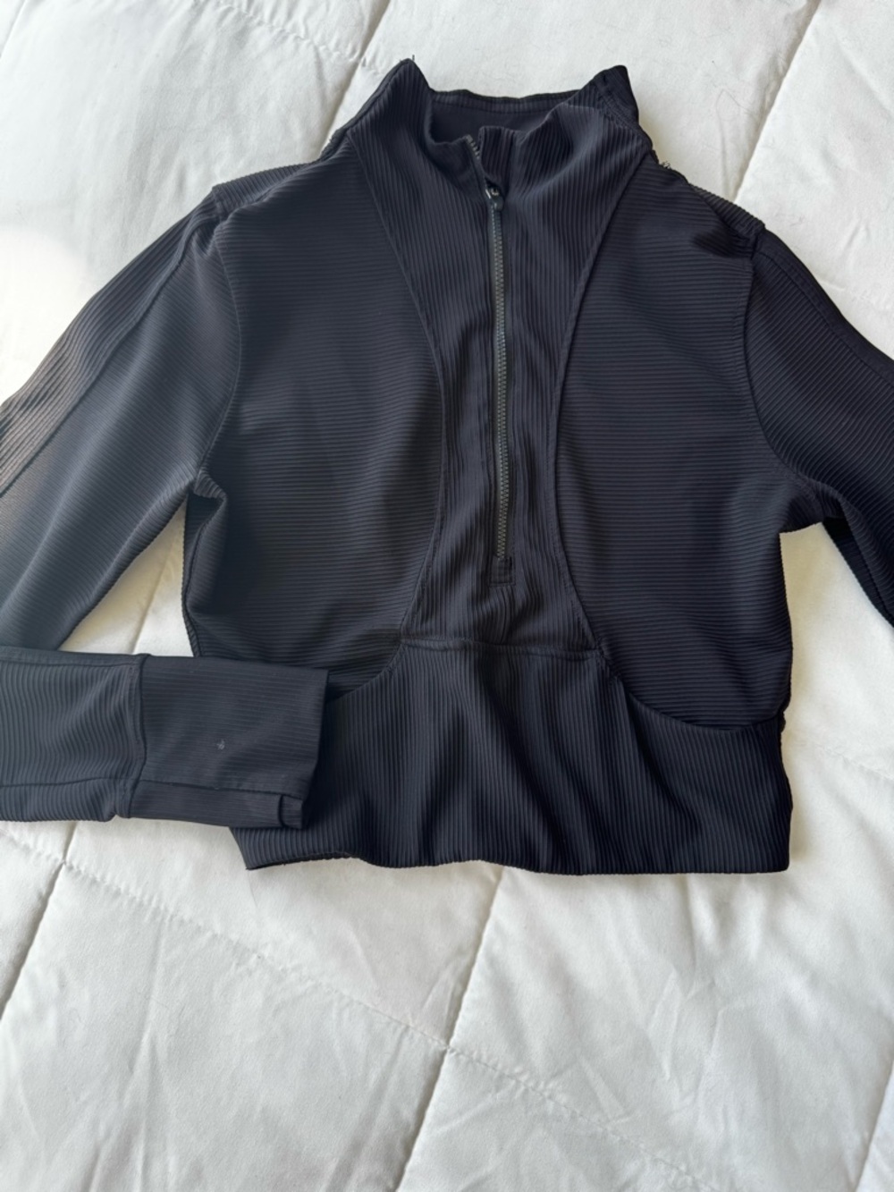 Black Ribbed Athletic Set - Picture 2 of 11